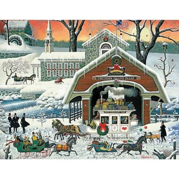 Buffalo Games Charles Wysocki Holiday Collection 'Twas the Twilight Before Chris - Picture 3 of 9